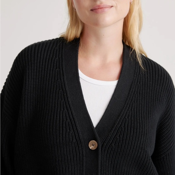 100% Organic Cotton Fisherman Boxy Cropped Cardigan - Picture 2 of 4